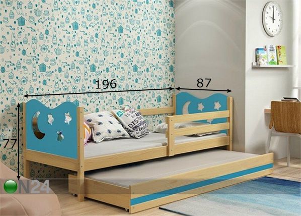 Комплект 2-местной детской кровати 80x190 cm размеры