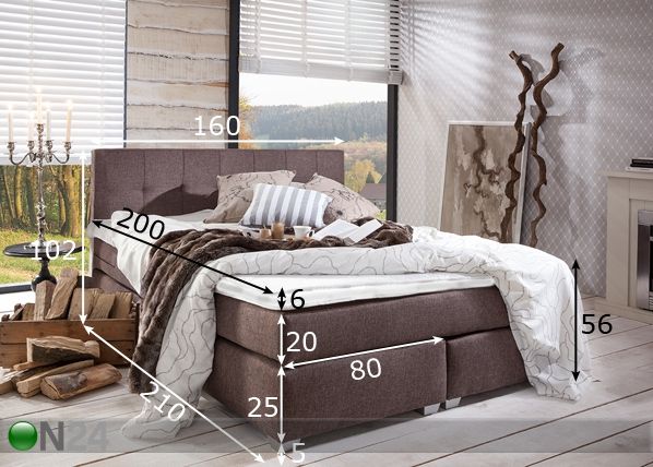 Континентальная кровать Standard 160x200 cm размеры