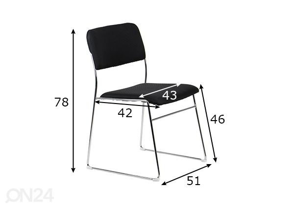 Конференц-стул 4 шт, черный размеры