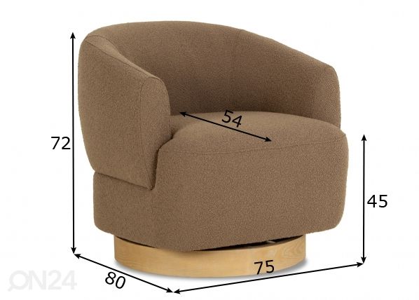 Кресло, вращаемое размеры