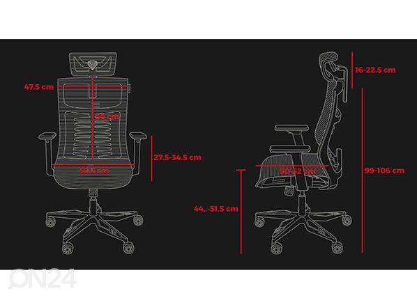 Кресло для геймеров Genesis Astat 700, черный-красный размеры
