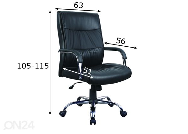 Кресло для руководителя Dallas размеры