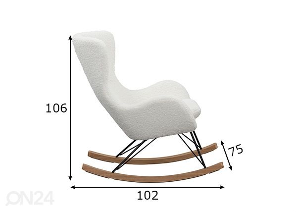Кресло-качалка, белый размеры