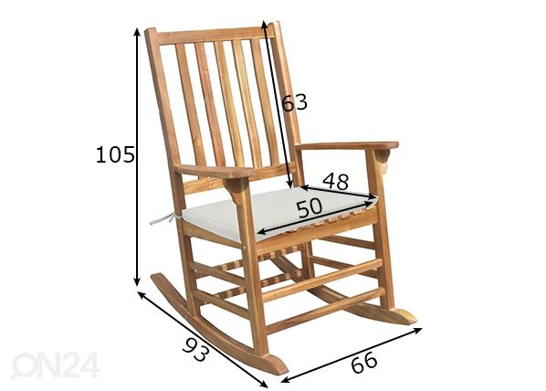 Кресло качалка для сада Wicker размеры