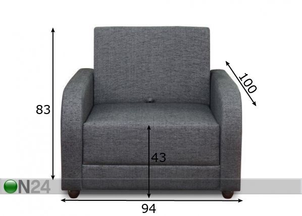 Кресло-кровать Simona размеры