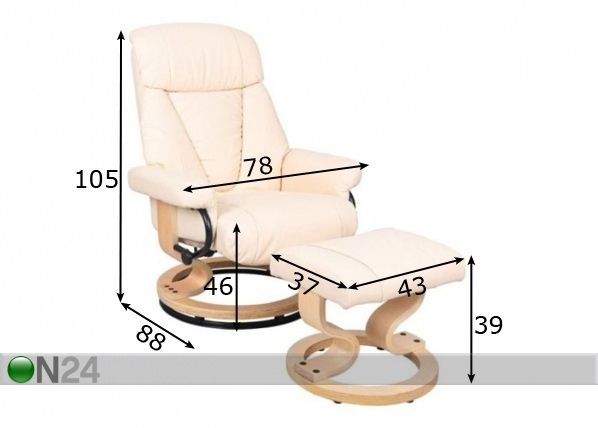 Кресло + пуф Nitro размеры