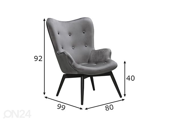 Кресло, серый размеры