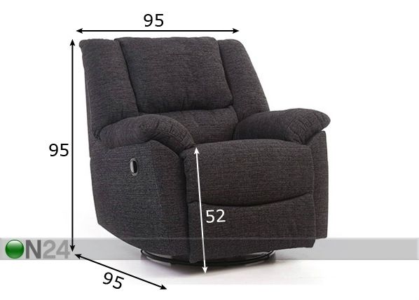 Кресло с механизмом подножки Hanna размеры