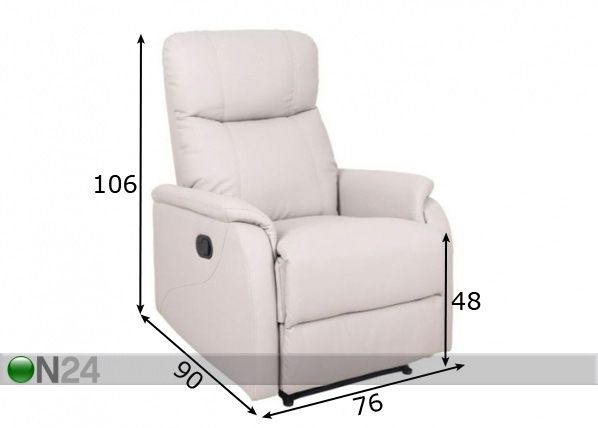 Кресло с механизмом подножки Karif размеры