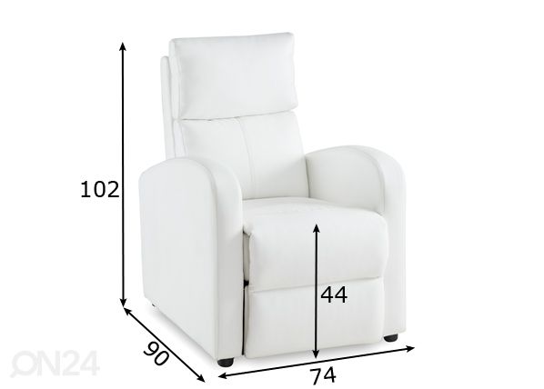 Кресло с подножкой Daniel размеры