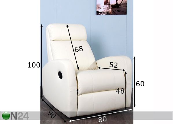 Кресло Hansen с подножкой размеры