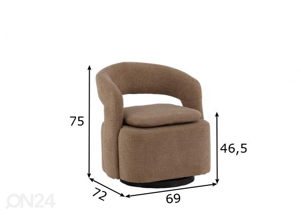 Кресло Laurel размеры