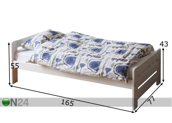 Кровать из массива берёзы 70x160 cm размеры