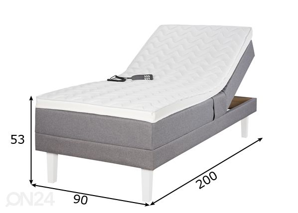 Кровать моторная Base 90x200 cm размеры