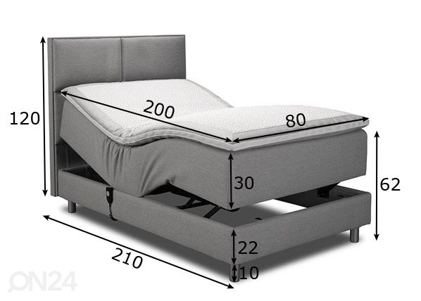 Кровать моторная Hypnos Hermes 80x200 cm размеры