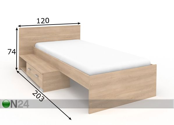 Кровать с ящиком Galaxy 90x200 cm размеры