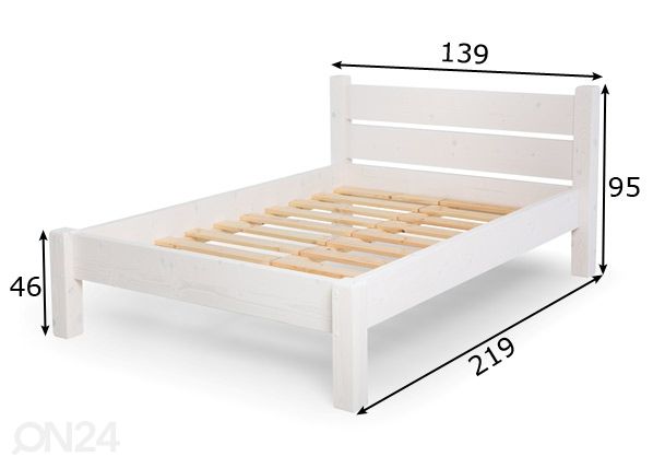 Кровать 120x200 cm белый размеры