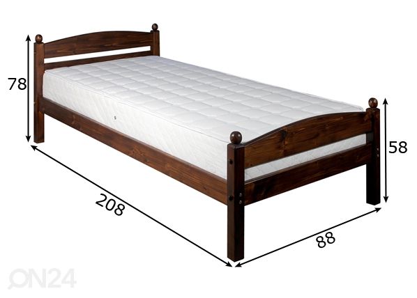 Кровать Bruno 80x200 cm размеры