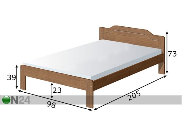 Кровать Classic 3 берёза 90x200 cm размеры