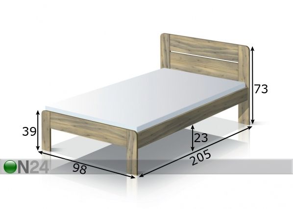 Кровать Deco берёза 90x200 cm размеры
