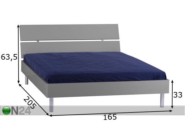 Кровать Easy Grey 160x200 cm размеры