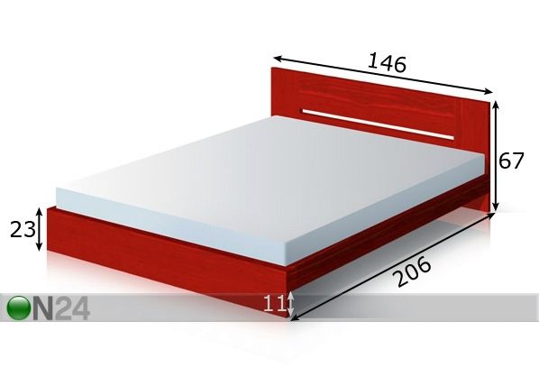 Кровать Eco 140x200 cm размеры