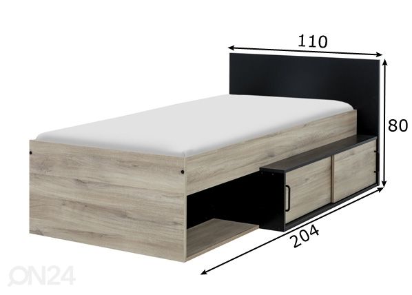 Кровать Erquy 90x200 cm размеры