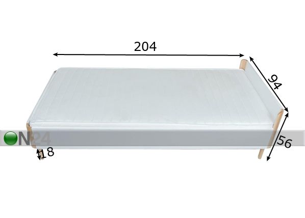 Кровать Fun 90x200 cm размеры