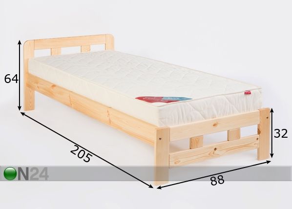 Кровать Kristina 80x200 cm размеры