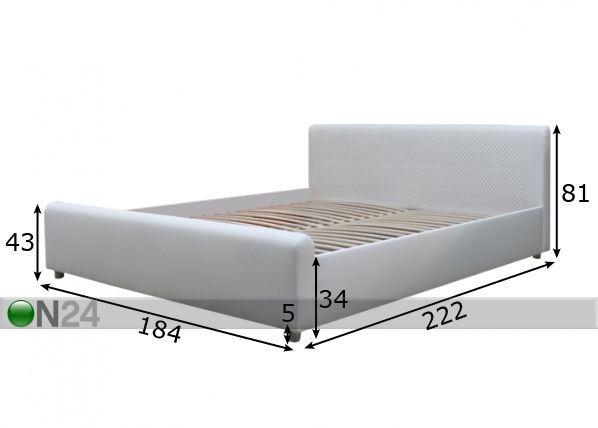 Кровать Leedi 180x200 cm размеры