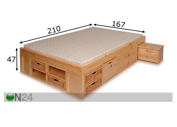 Кровать Lunia 160x200 cm размеры