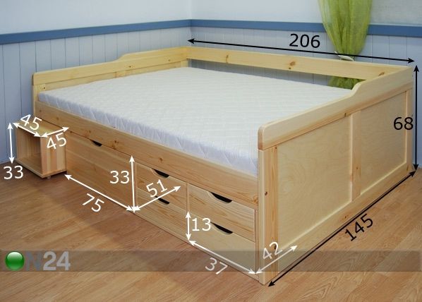 Кровать Maxima 140x200 cm размеры