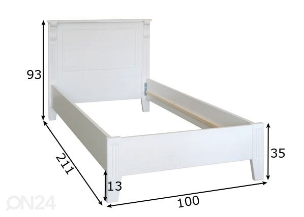 Кровать Monaco 90x200 cm размеры