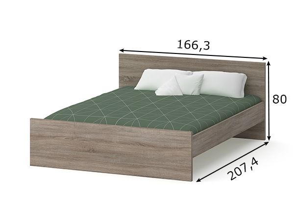 Кровать Naia + дно + матрас 160x200 cm размеры