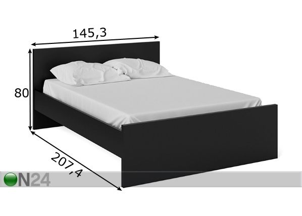 Кровать Naia 140x190 cm размеры