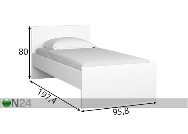 Кровать Naia 90x190 cm размеры