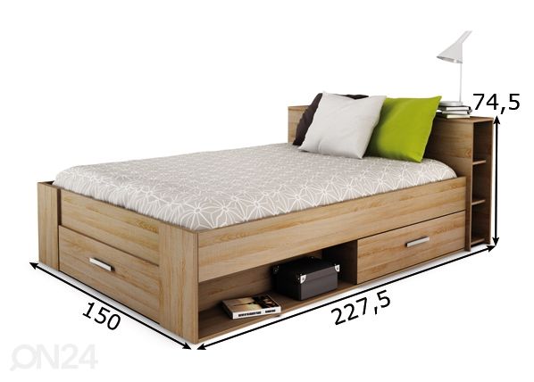 Кровать Pocket 140x200 cm размеры