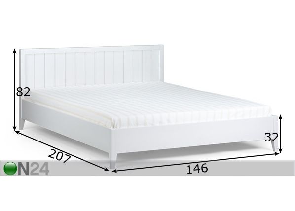 Кровать Skone берёза 140x200 cm размеры