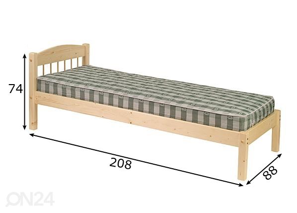 Кровать Tiina 80x200 cm размеры