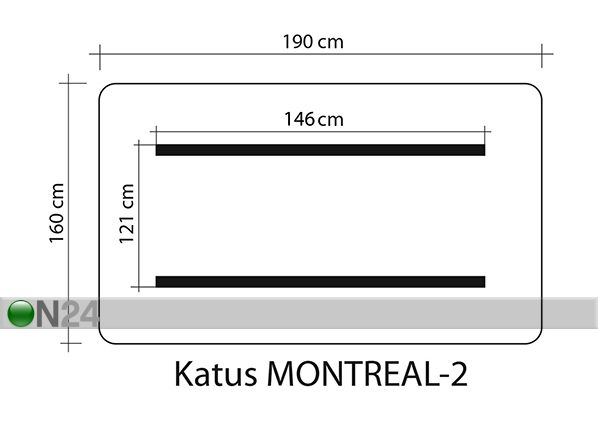 Крыша для садовой качели Montreal 2 160x200 cm размеры