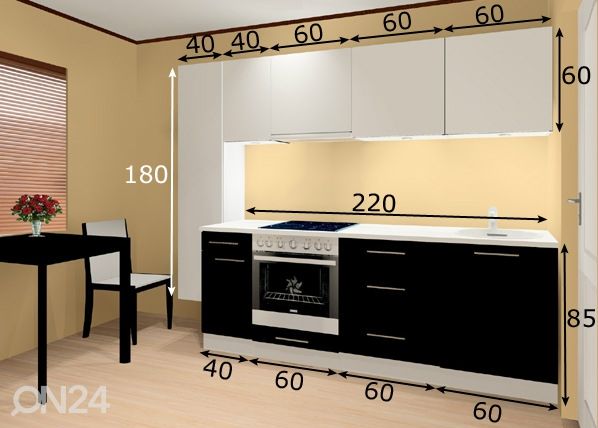 Кухня Lenna 1PLX 260 cm размеры