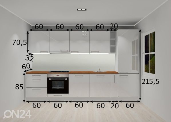 Кухня Luxe 320 cm размеры