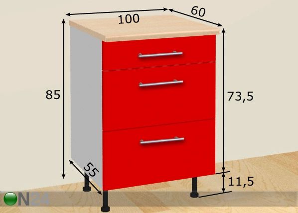 Кухонный шкаф 100 cm размеры