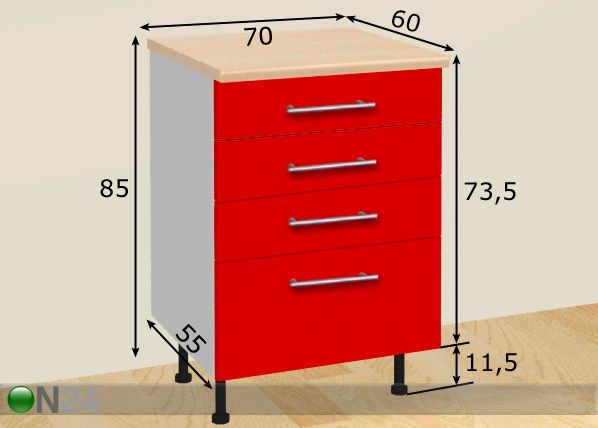 Кухонный шкаф 70 cm размеры