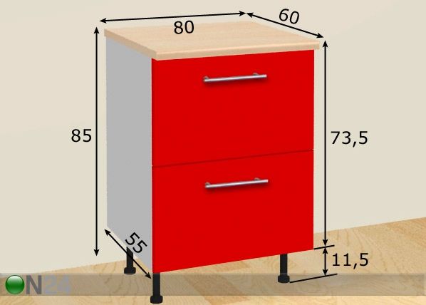 Кухонный шкаф 80 cm размеры