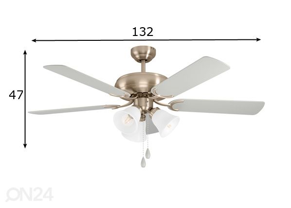 Лампа с вентилятором Las Palmas 62 Вт размеры