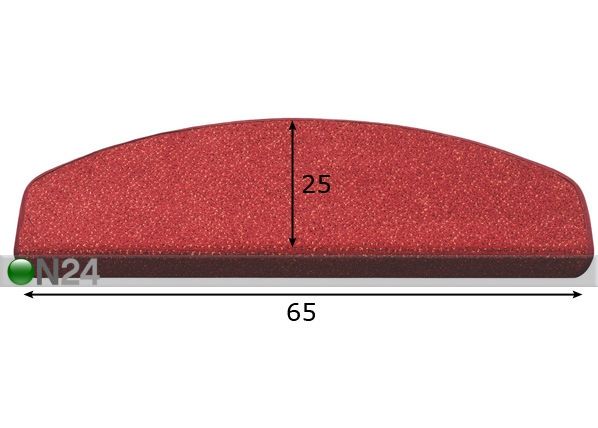 Лестничный коврик для ступеньки Bergamo 25x65 cm размеры