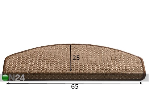 Лестничный коврик для ступеньки Bologna 25x65 см размеры