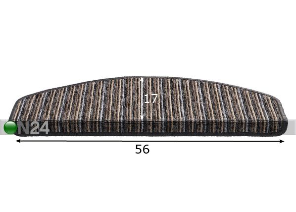 Лестничный коврик для ступеньки Flash 17x56 cm размеры