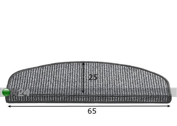 Лестничный коврик для ступеньки Siena 25x65 см размеры